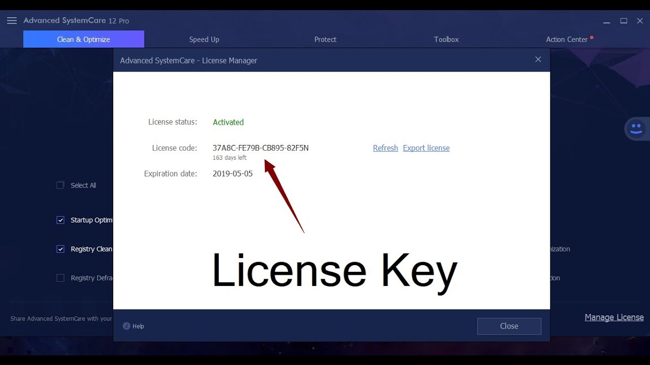 advanced systemcare 13 license key
